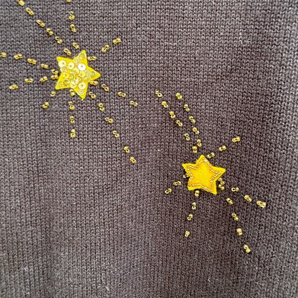 The Quacker Factory knitted embroidered nativity holiday christmas sweater XL - Picture 5 of 10